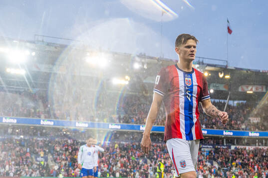 David Møller Wolfe of Norway at half-time