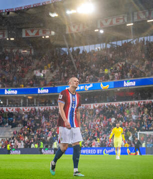 Erling Braut Haaland of Norway at half-time