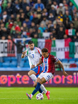 Riccardo Orsolini of Italy and Antonio Nusa of Norway