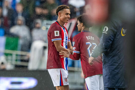 Antonio Nusa of Norway is substituted with teammate Oscar