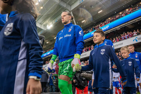Goalkeeper Ørjan Håskjold Nyland of Norway enters the