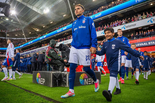 Antonio Nusa of Norway enters the pitch