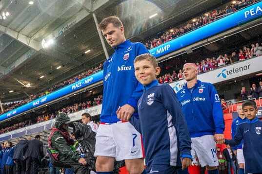 Alexander Sørloth of Norway enters the pitch