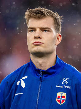 Alexander Sørloth of Norway line up