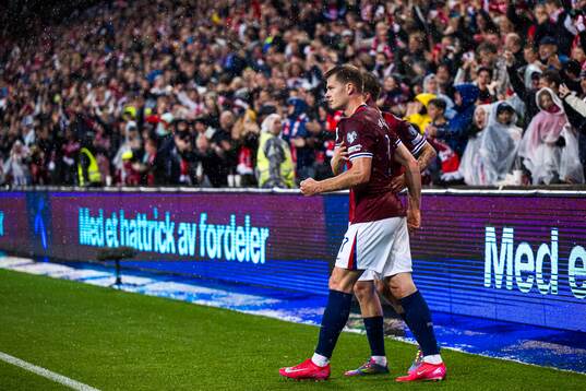 Alexander Sørloth of Norway celebrates