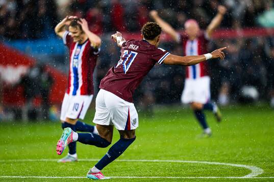 Antonio Nusa of Norway celebrates