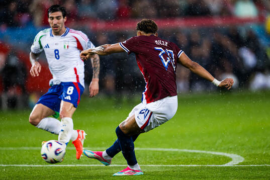 Antonio Nusa of Norway scores the 2-0 goal