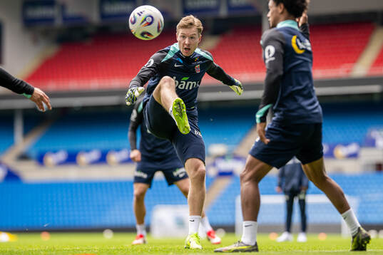 Goalkeeper Mathias Dyngeland of the Norwegian national