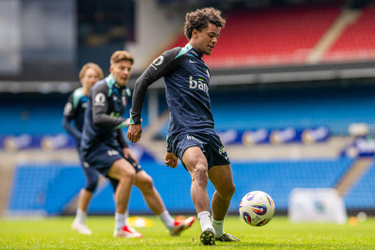 Oscar Bobb of the Norwegian national football team