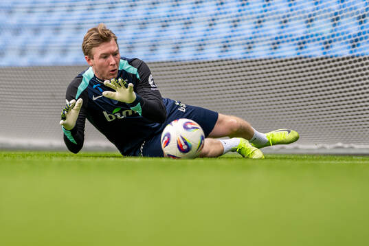 Goalkeeper Mathias Dyngeland of the Norwegian national