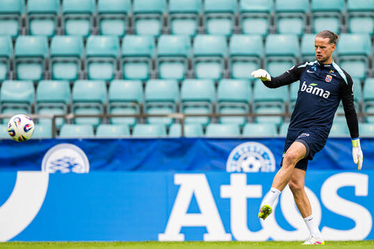 Goalkeeper Ørjan Håskjold Nyland of the Norwegian