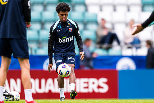 Oscar Bobb of the Norwegian national football team