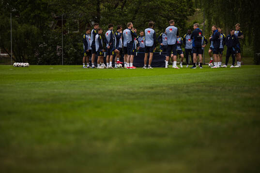 Players of the Swedish men's national football team  gather