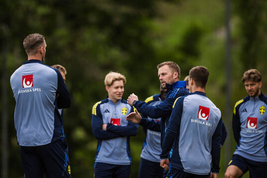 Assistant coach Sebastian Larsson of the Swedish men's