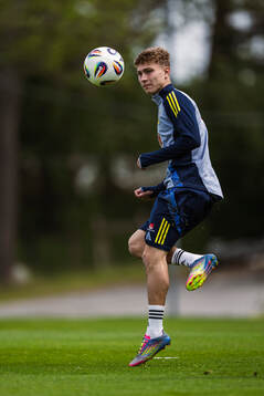 Hugo Bolin of the Swedish men's national football team at a