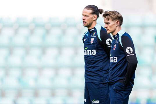 Goalkeeper Ørjan Håskjold Nyland and Martin Ødegaard of