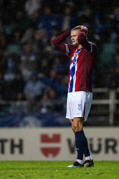 Erling Braut Haaland of Norway looks dejected