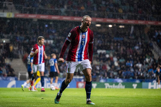 Erling Braut Haaland of Norway celebrates