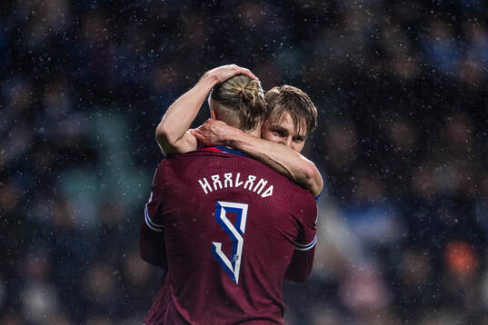Erling Braut Haaland and Martin Ødegaard of Norway