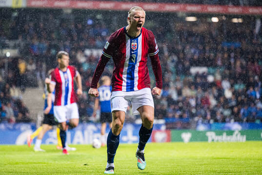 Erling Braut Haaland of Norway celebrates