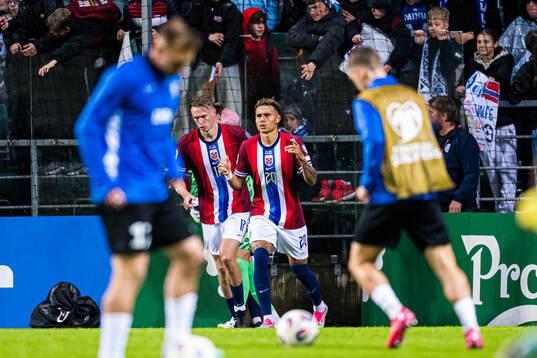 Torbjørn Lysaker Heggem and Antonio Nusa of Norway