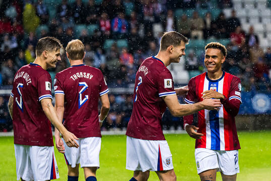 Alexander Sørloth and Antonio Nusa of Norway