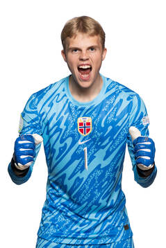 Goalkeeper Daniel Gjerde Sætren of the Norwegian under-19