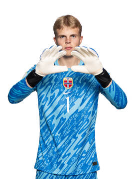 Goalkeeper Daniel Gjerde Sætren of the Norwegian under-19
