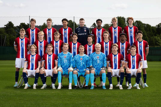 The Norwegian under-19 national football team poses for a