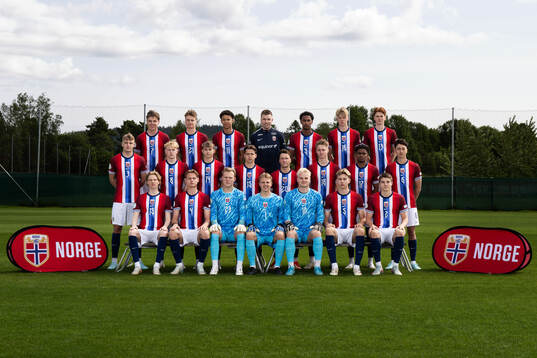 The Norwegian under-19 national football team poses for a