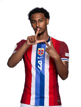 Faniel Tewelde of the Norwegian under-19 national football