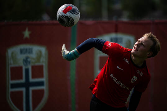Goalkeeper Einar Bøe Fauskanger of the Norwegian under-19