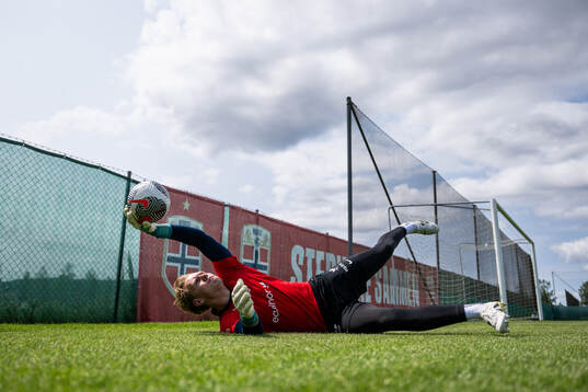 Goalkeeper Einar Bøe Fauskanger of the Norwegian under-19