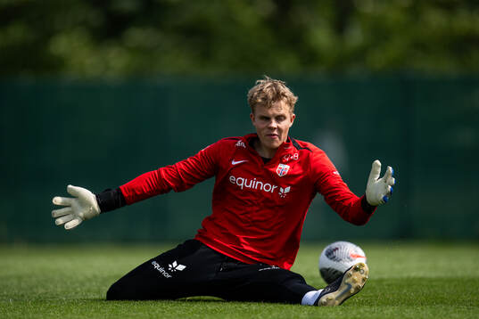 Goalkeeper Daniel Gjerde Sætren of the Norwegian under-19