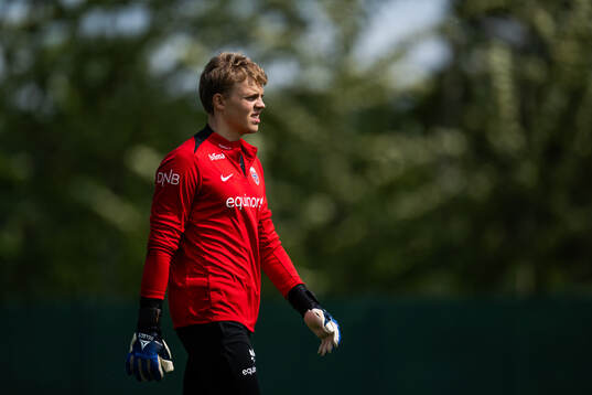 Goalkeeper Daniel Gjerde Sætren of the Norwegian under-19