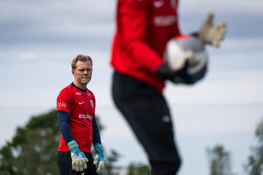 Goalkeeper Einar Bøe Fauskanger of the Norwegian under-19
