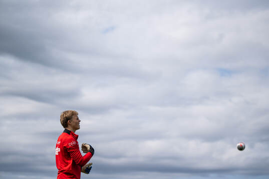 Goalkeeper Daniel Gjerde Sætren of the Norwegian under-19