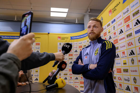 Goalkeeper Viktor Johansson of the Swedish men's national