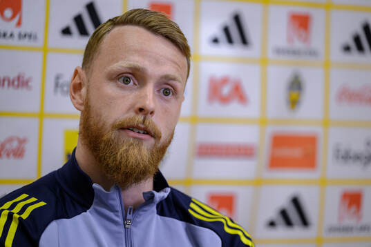 Goalkeeper Viktor Johansson of the Swedish men's national