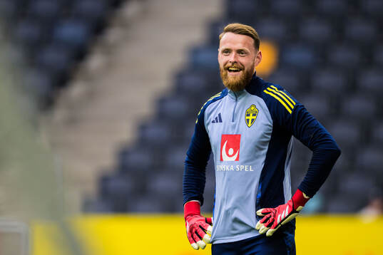 Goalkeeper Viktor Johansson of Sweden