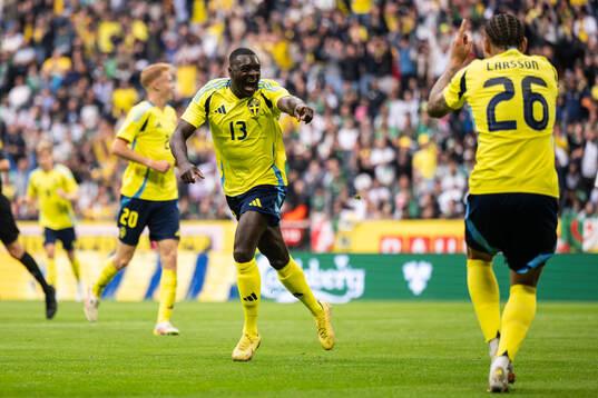 Ken Sema of Sweden celebrates