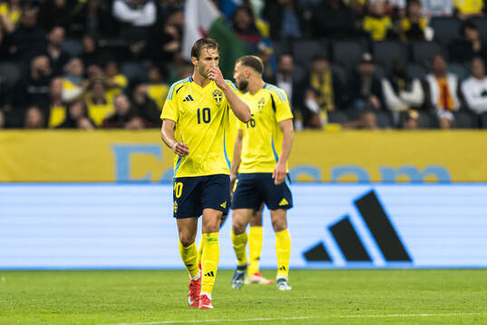 Benjamin Nygren of Sweden looks dejected