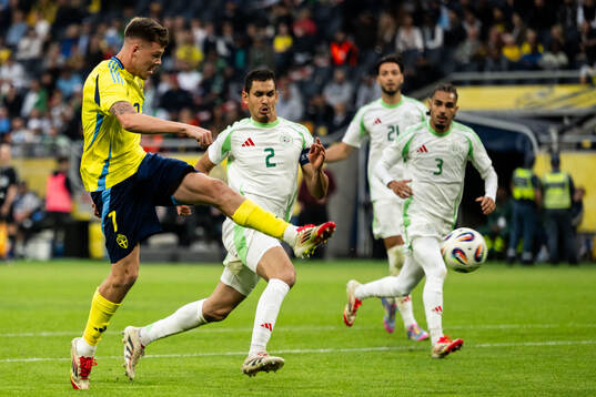 Emil Holm of Sweden and Aissa Mandi of Algeria