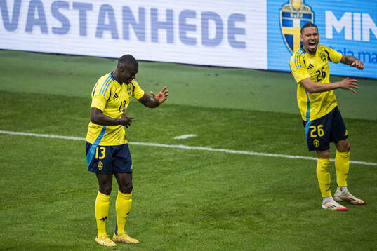 Ken Sema of Sweden celebrates