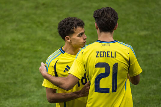 Yasin Ayari and Besfort Zeneli of Sweden