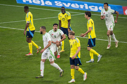 Ken Sema of Sweden reacts