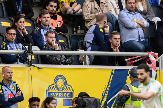 Dejan Kulusevski and Viktor Gyökeres in the stands