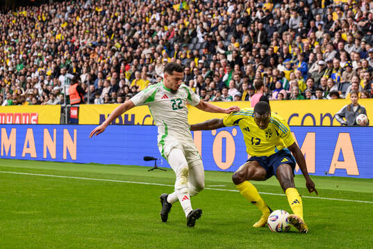 Ismael Bennacer of Algeria and Ken Sema of Sweden