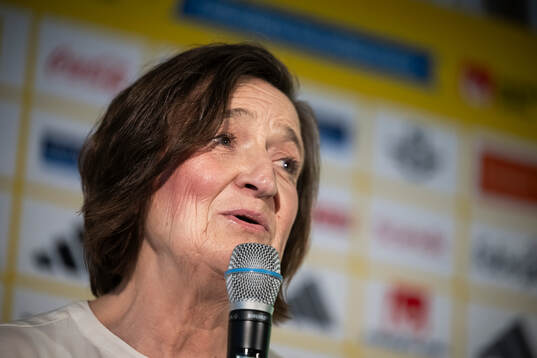 Monica Lingegård, CEO of SJ, at a press conference