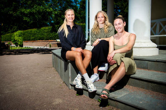 Malmö FFs Ellen Löfqvist, Tuva Skoog och Moa Öhman